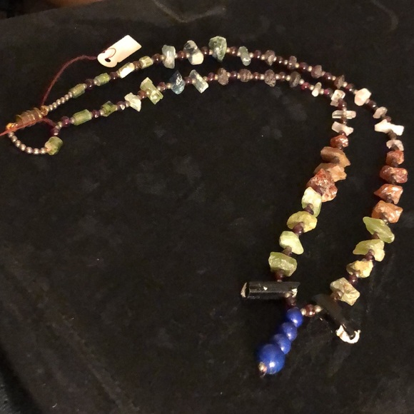 VTG 24”Green Garnet/Garnet/Tourmaline/Lapis lazuli/Etc -Natural Stone Necklace - Picture 3 of 16
